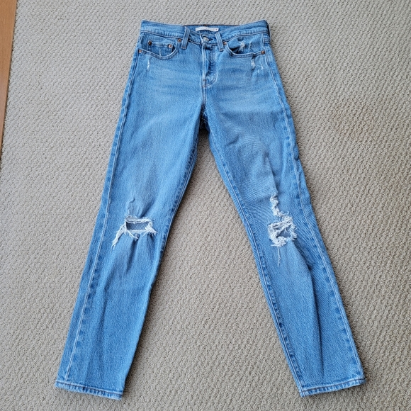 Levi's Wedgie Jean Blue Distressed Size 26 - Picture 3 of 11